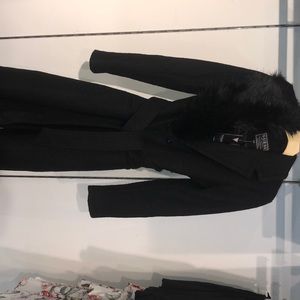 Guess pea coat with removable fur neck